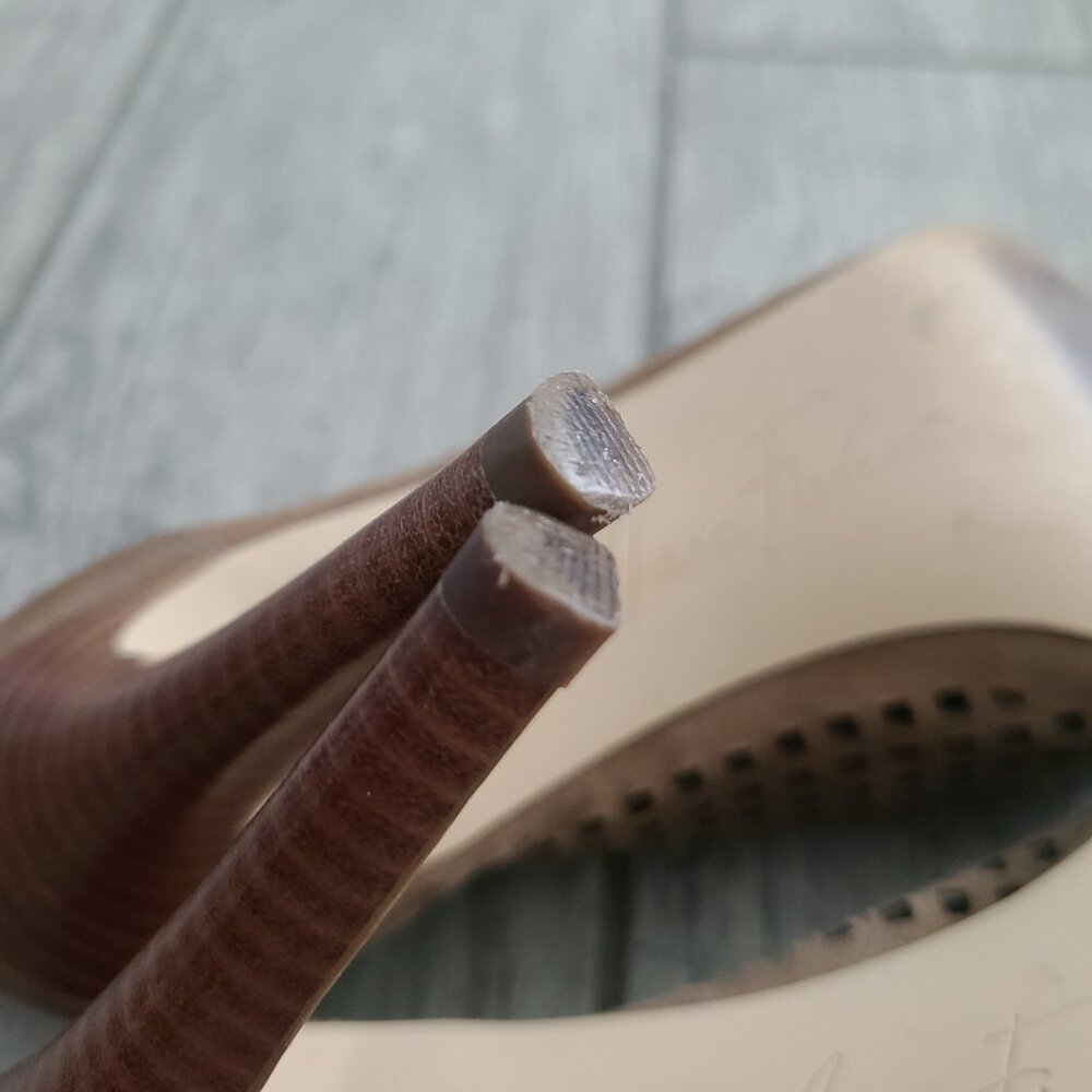 Marc Fisher women's brown Perforated Peep Toe Heeled stiletto booties - Size 8M - Picture 11 of 13